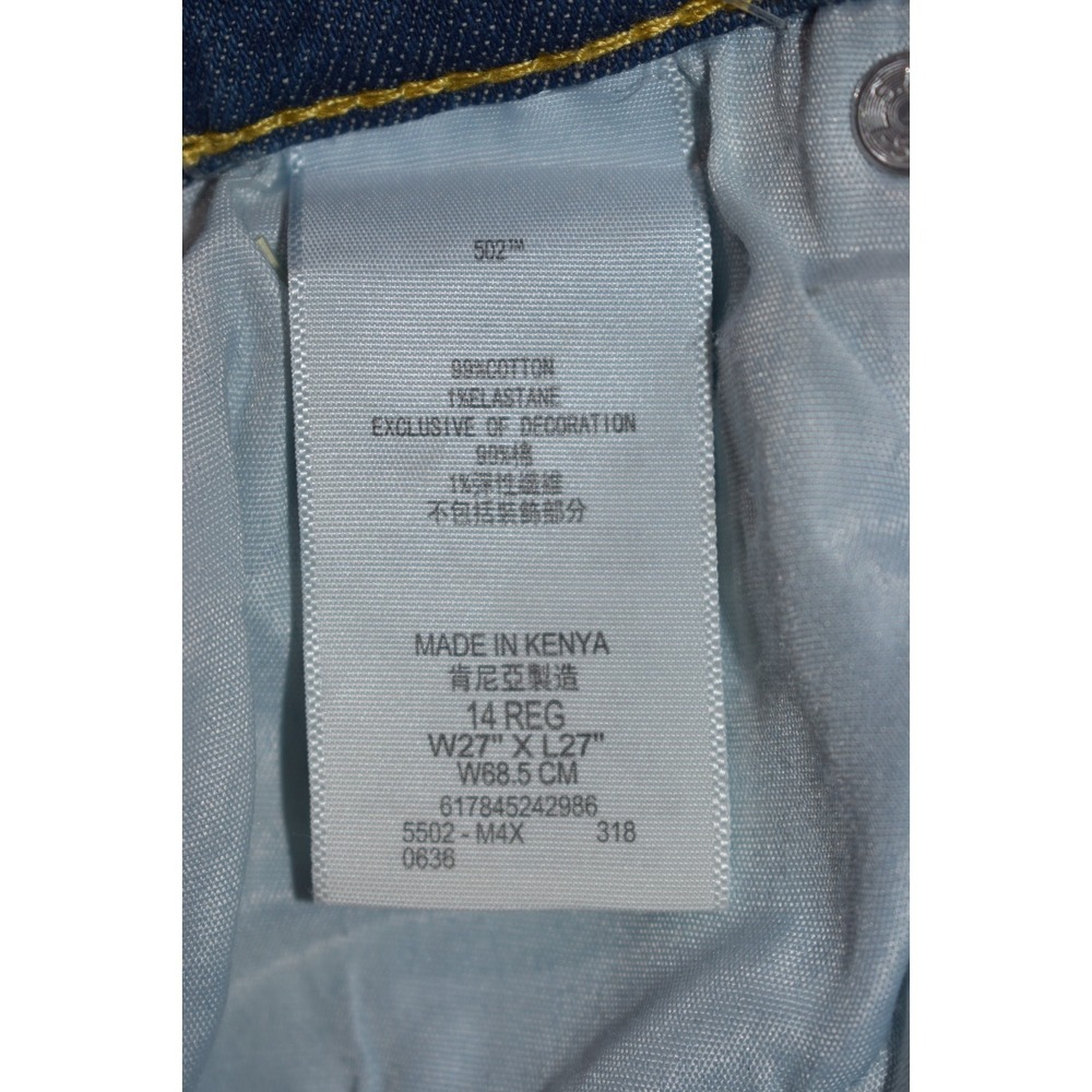 Levi's 502 Taper Stretch Regular Fit Jeans Med. Wash Boy Size 14R 915502 27 X 27 - Picture 15 of 16